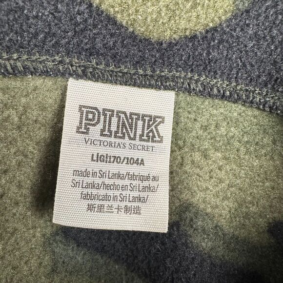 Victoria’s Secret PINK Retired 1/4 Zip Cropped Pullover Camo Sz L - Picture 3 of 5